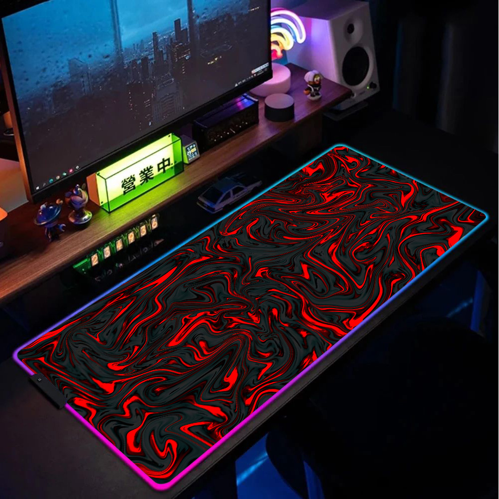 Pc Gaming Liquid - Коврик для мыши RGB с красно-черным