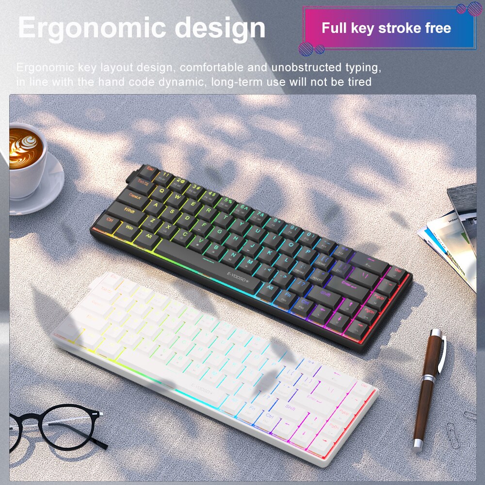 E-YOOSO A68 RGB Mini Slim USB  – обзор и цена Pc Gaming Pink