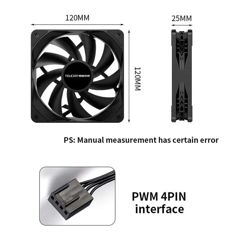 Вентилятор шасси Teucer 12 см, – обзор и цена Pc Water Cooling